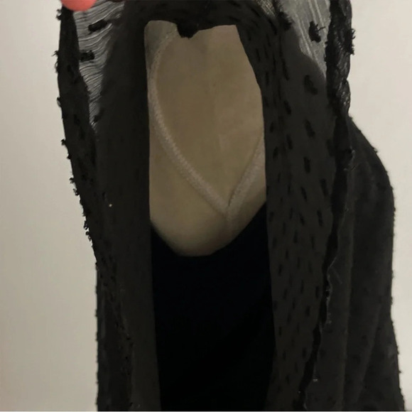 Soyaconcept Blouse Top Swiss Dot Sheer Lined Medium Black Batwing Peasant - Picture 3 of 11